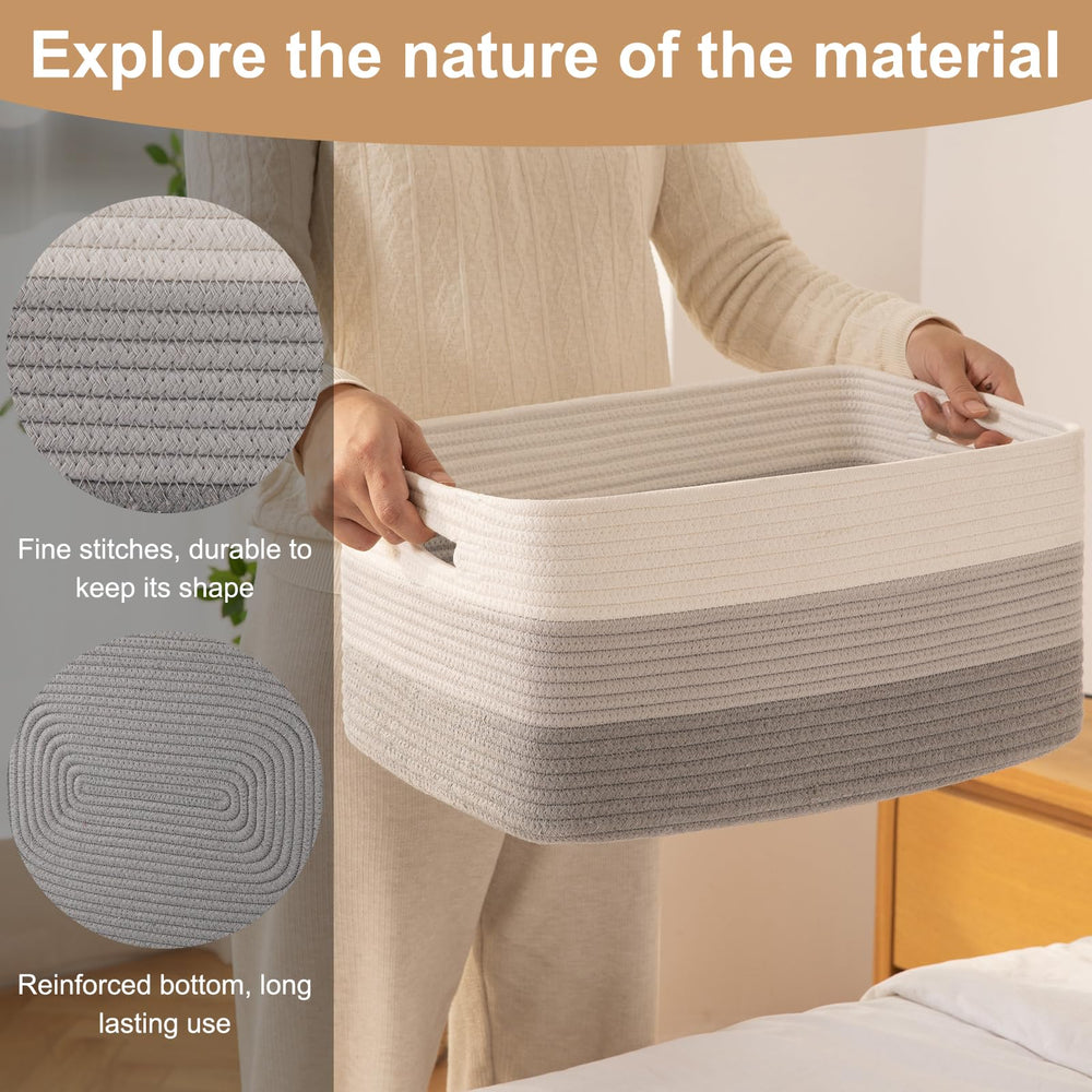Oiasket living-room-decor-basket adds warmth and texture to decor