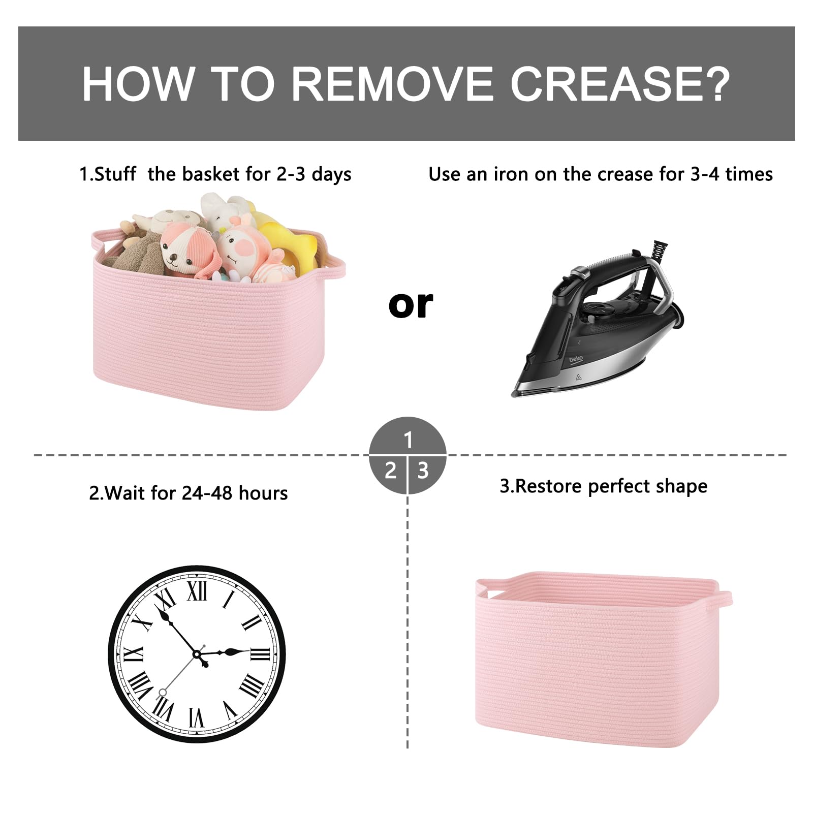 OIASKET machine-washable basket remains neat with regular maintenance.