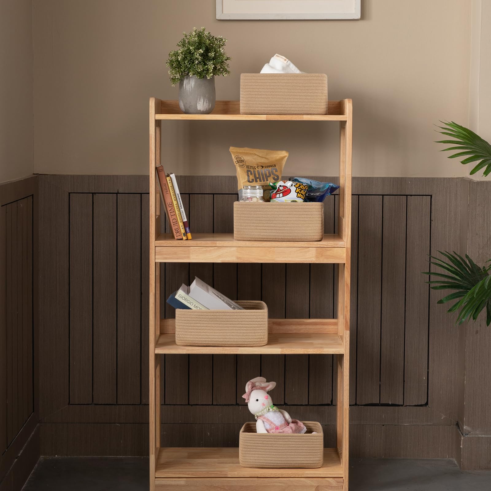 OIASKET mini woven rope storage bins for towels keep spaces neat