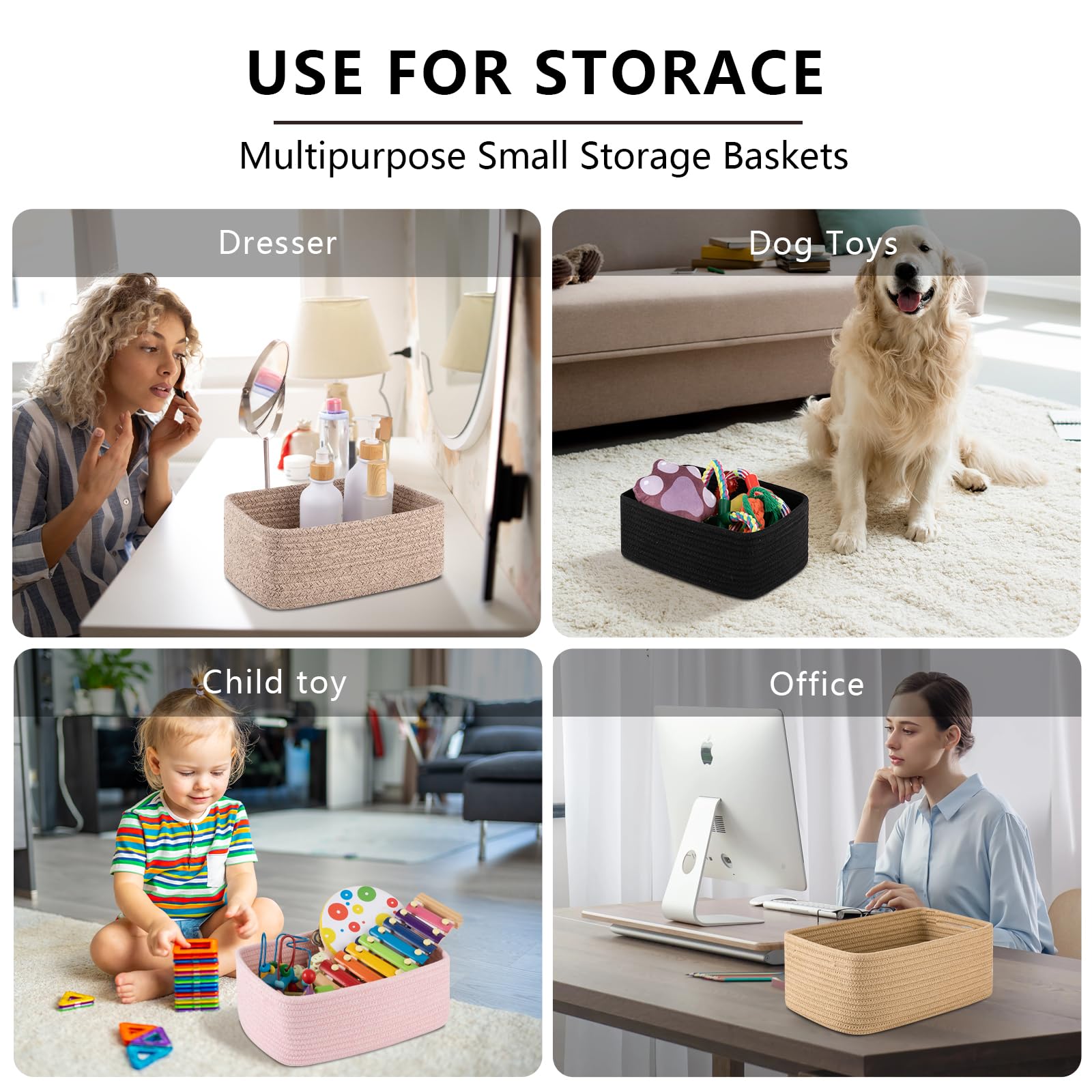 OIASKET multipurpose baskets fit small spaces for towels and toys