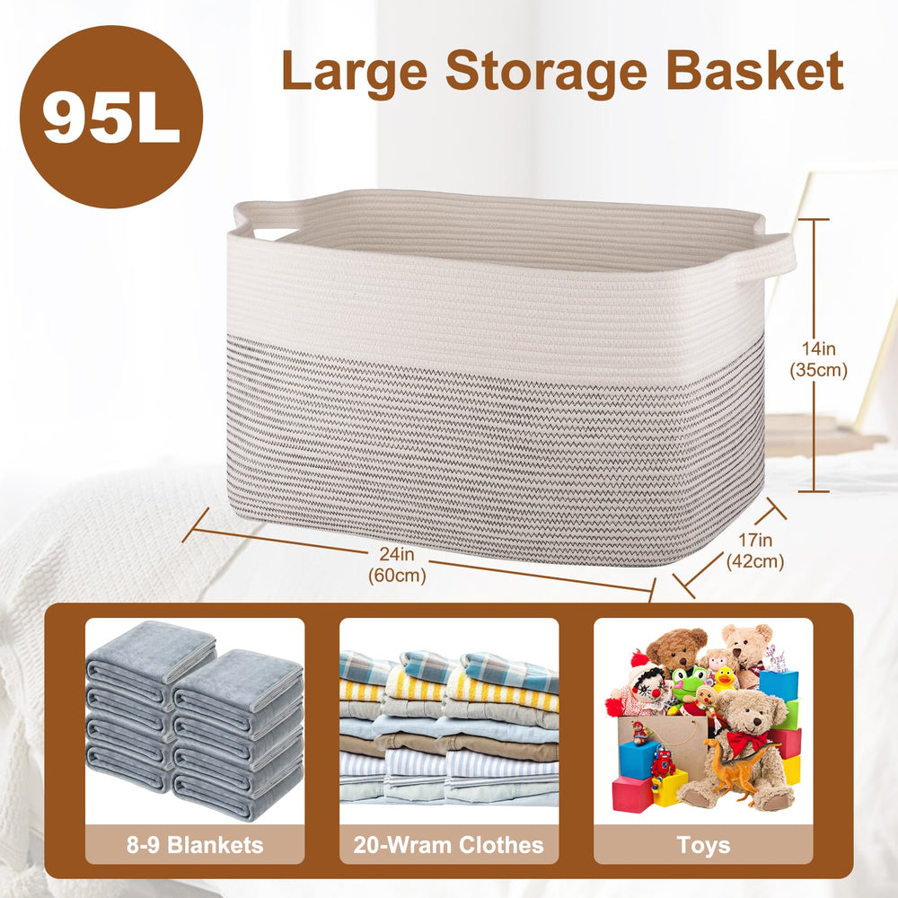 OIASKET natural cotton rope material close-up shows soft, safe weave