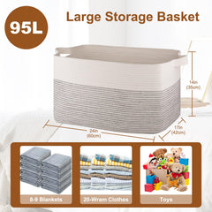 OIASKET natural cotton rope material close-up shows soft, safe weave