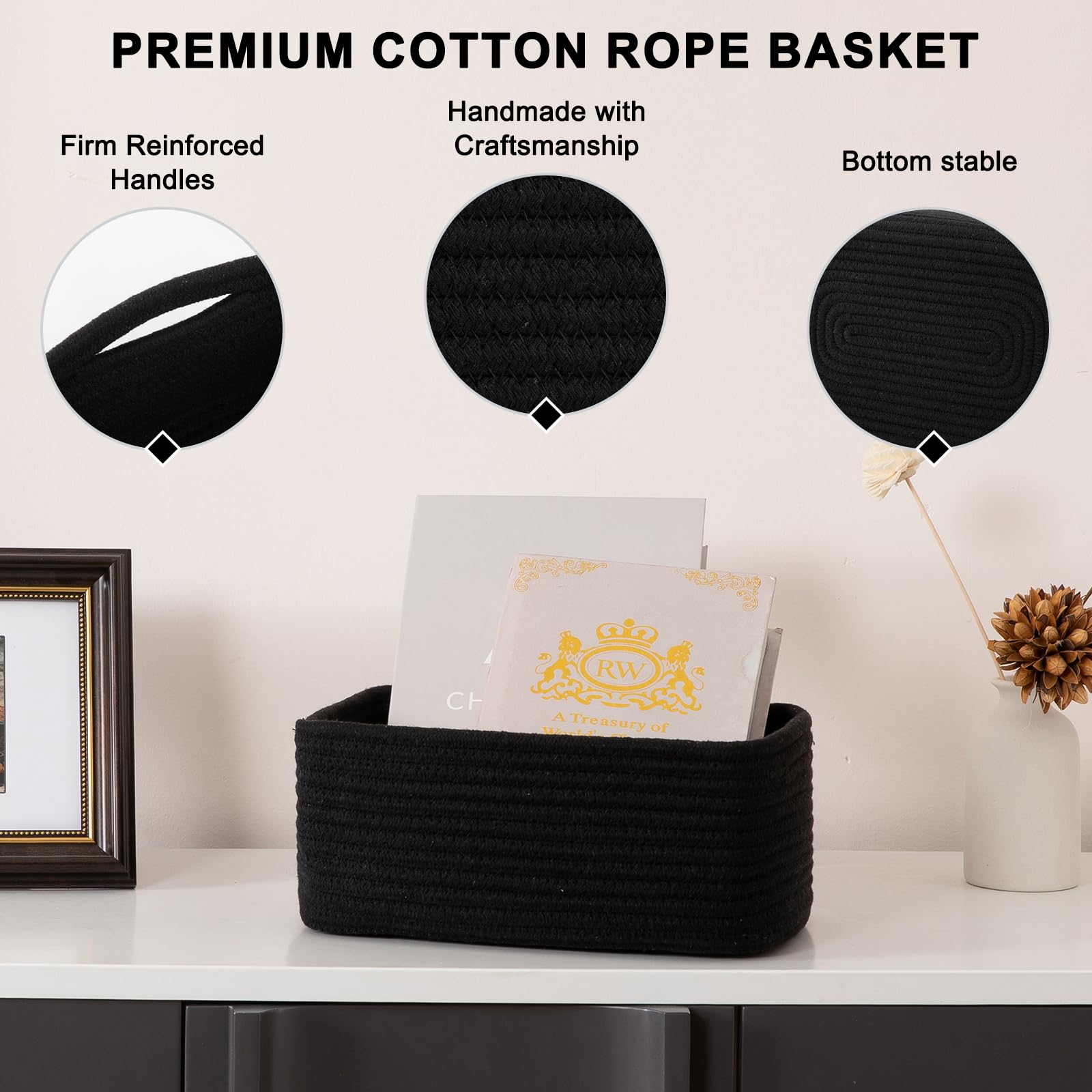 OIASKET pet toy basket made from soft cotton rope with rounded edges