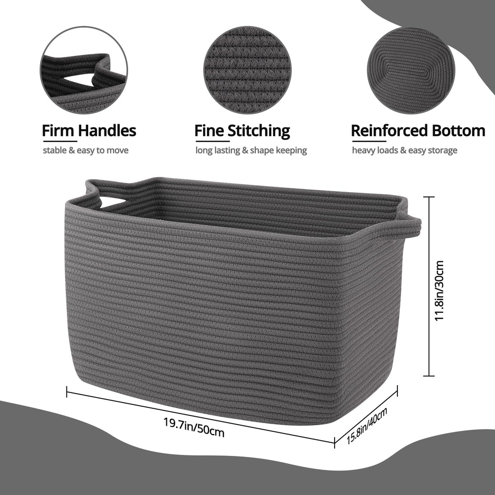 OIASKET rectangle basket stores toys, keeping nurseries clutter-free.