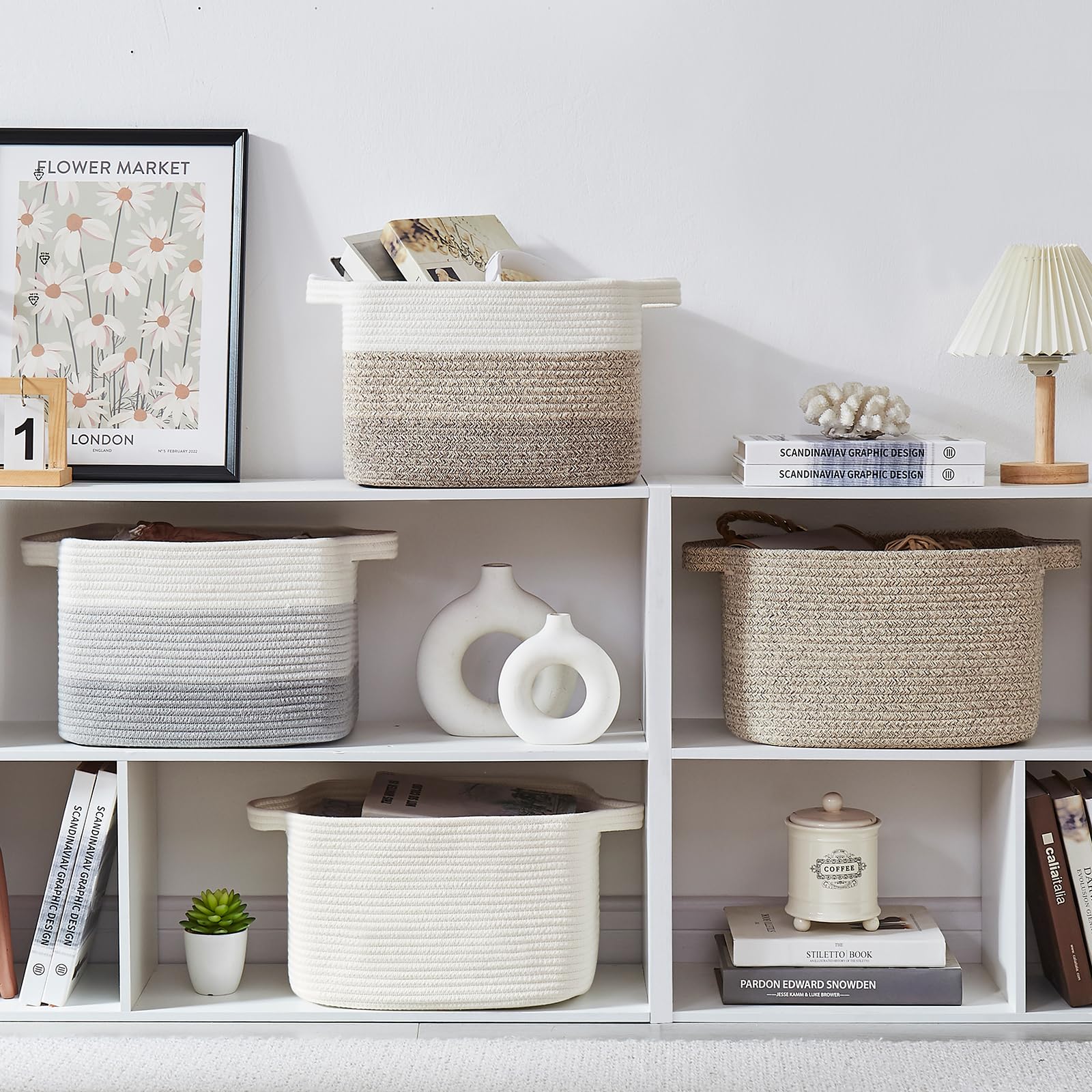 OIASKET rectangle bins on shelf showcase compact size for many items.