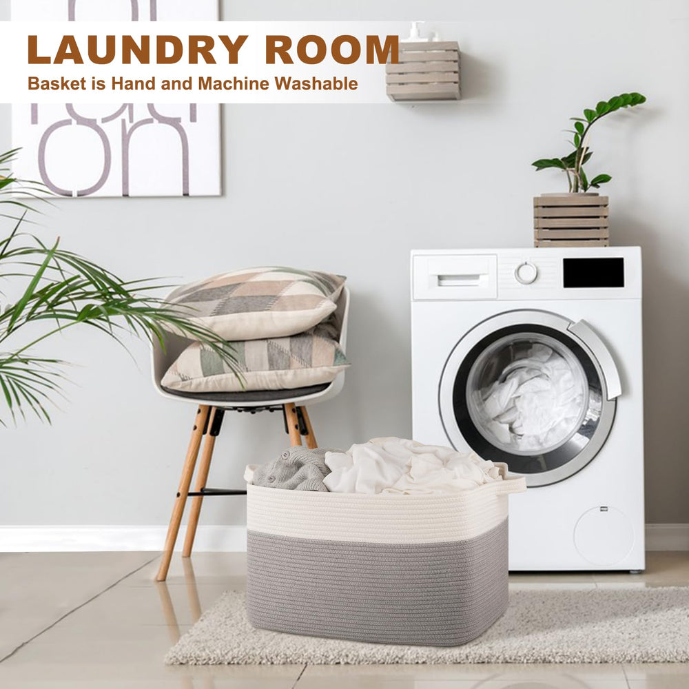 OIASKET rectangular basket on shelf shows versatile organization for clothes