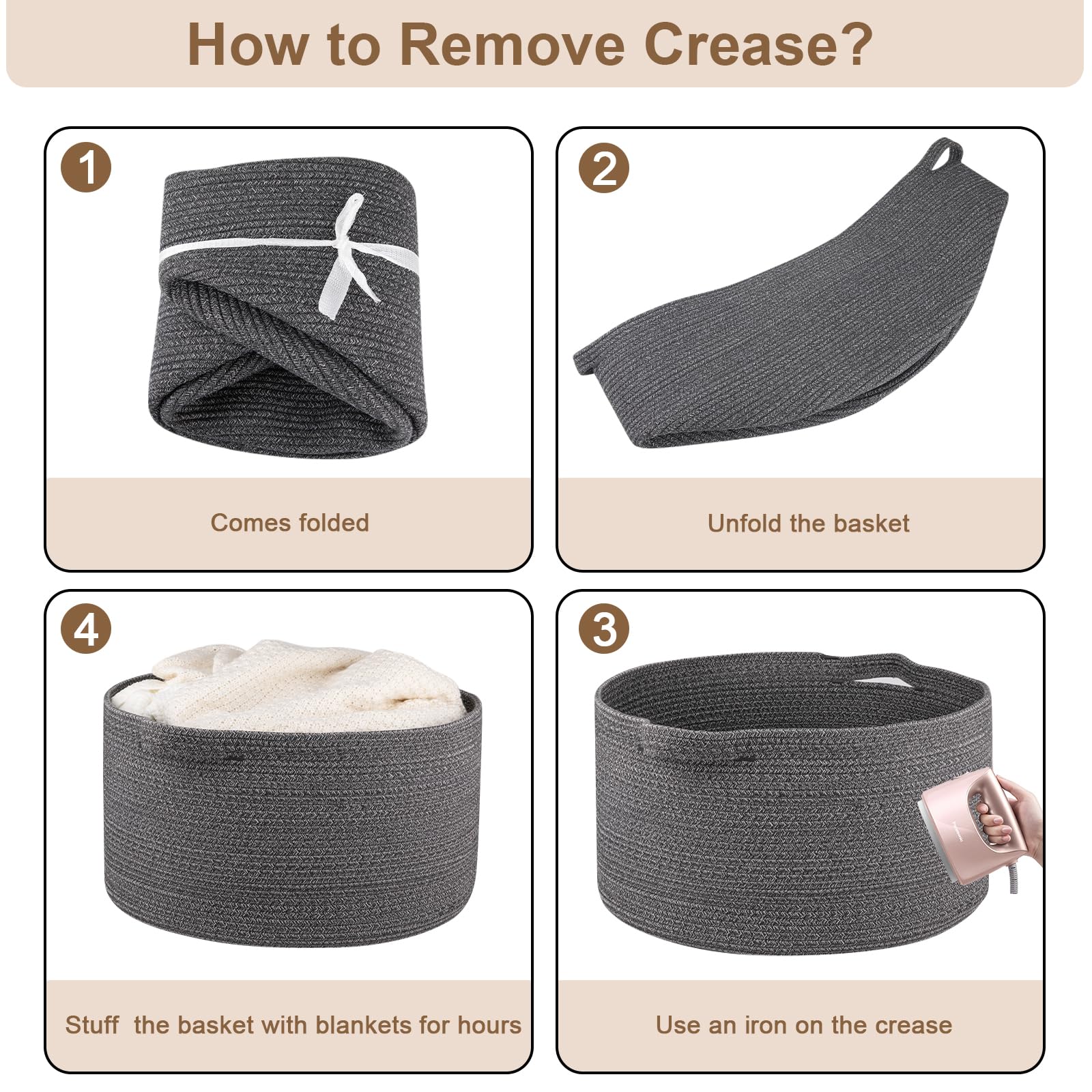 OIASKET reinforced handles basket durable for heavy loads