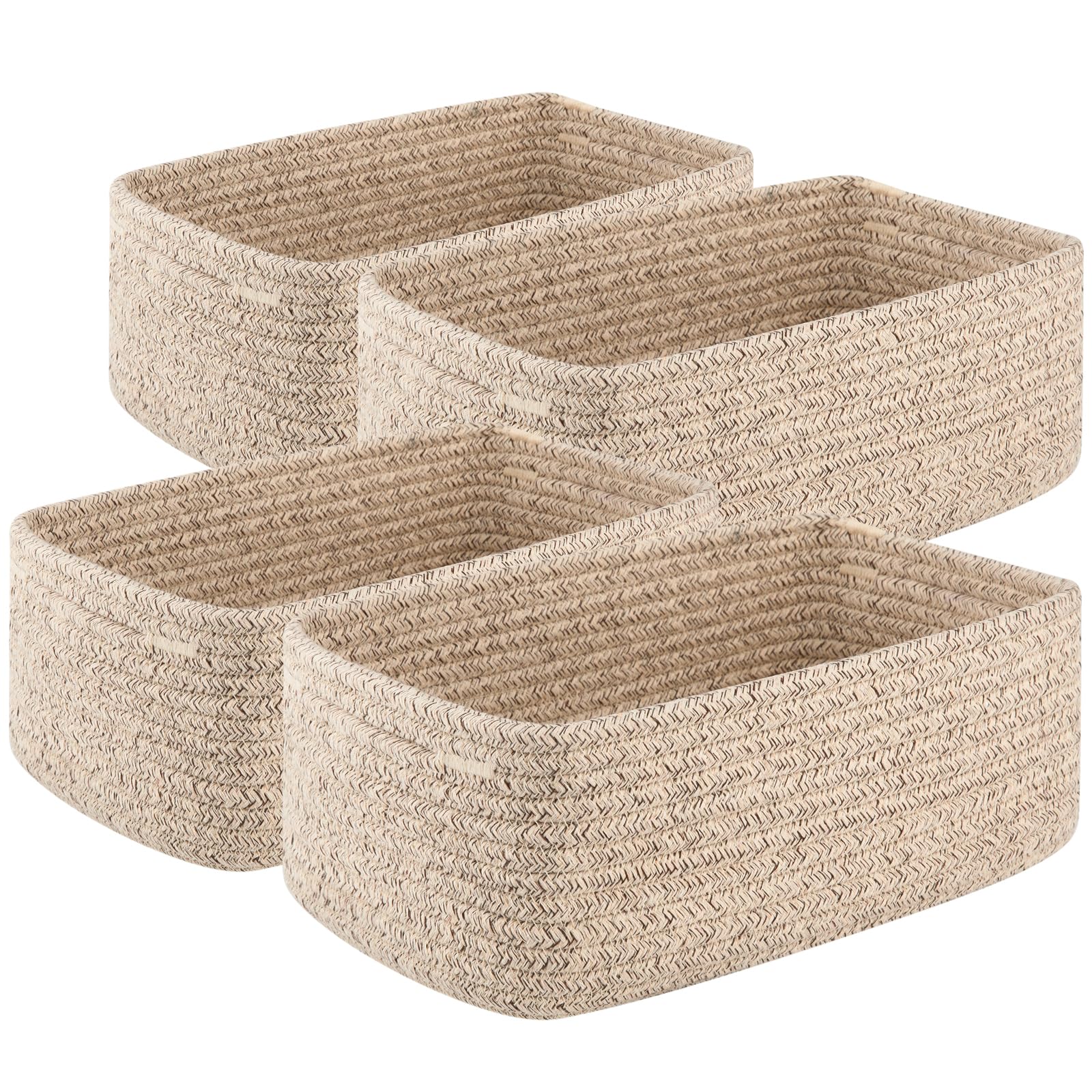 Oiasket small storage basket set arranged on shelf for tidy organization