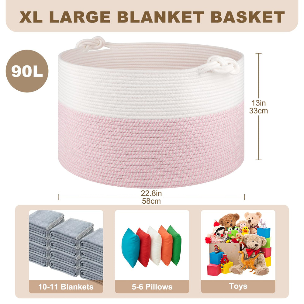 OIASKET soft cotton rope material emphasizes safe, pet-friendly storage.