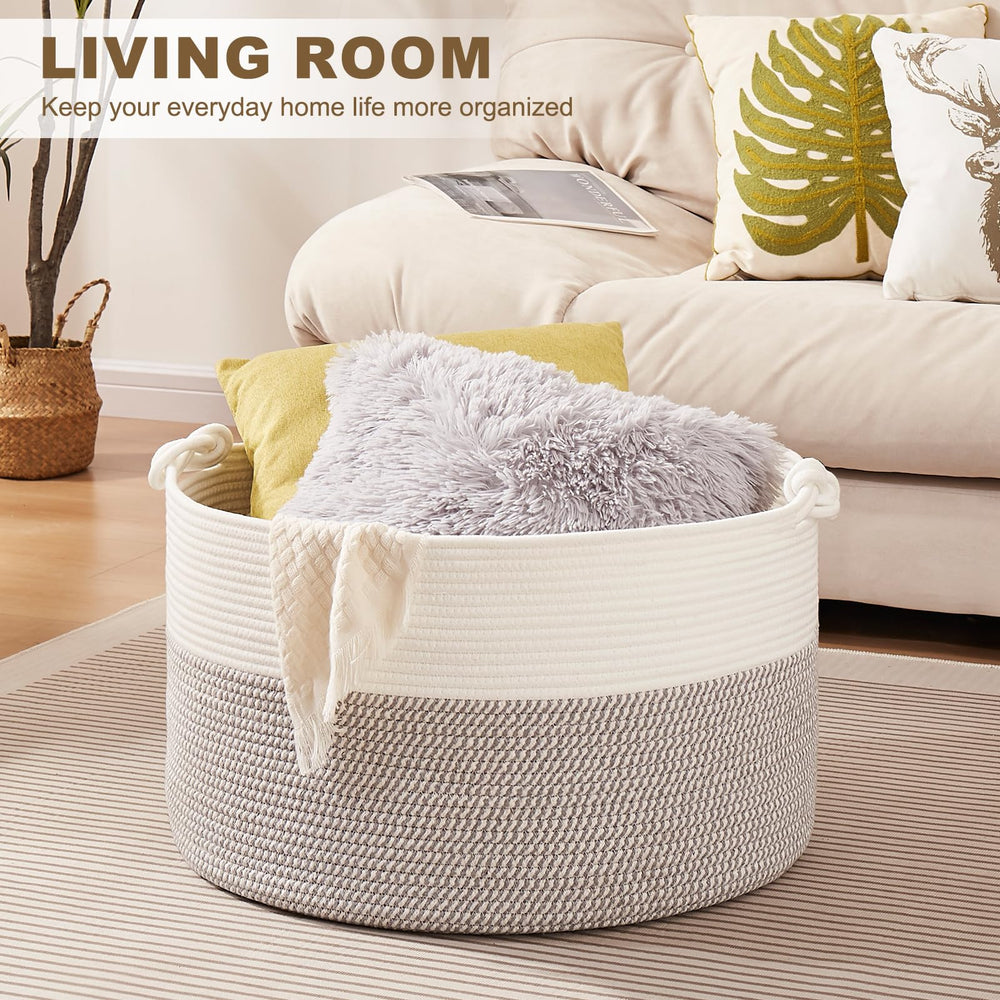 OIASKET basket features soft cotton rope for safe, durable organization.