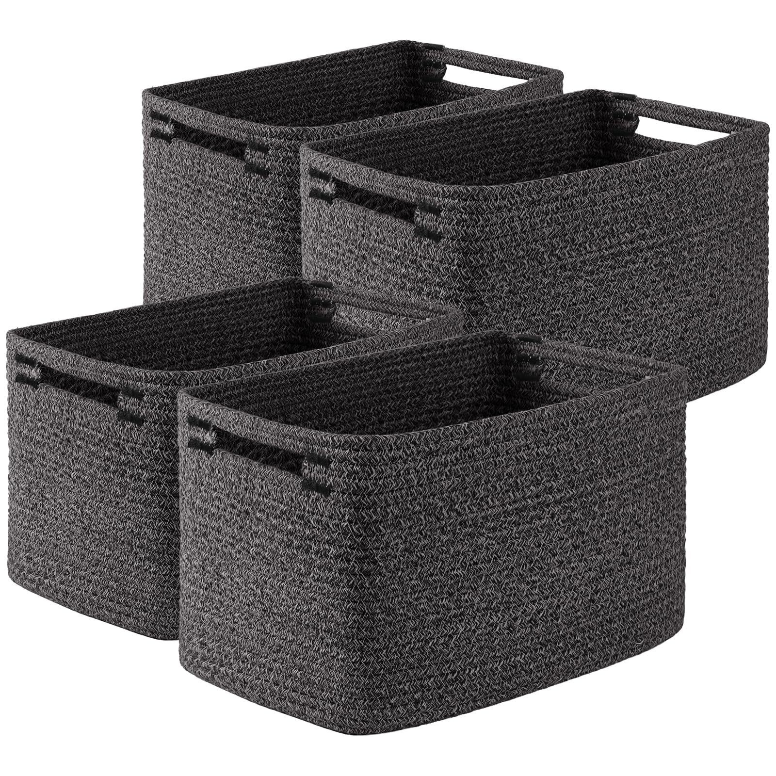 OIASKET storage basket on a shelf in black and white design, sized 12.7x9x7.8 inches.