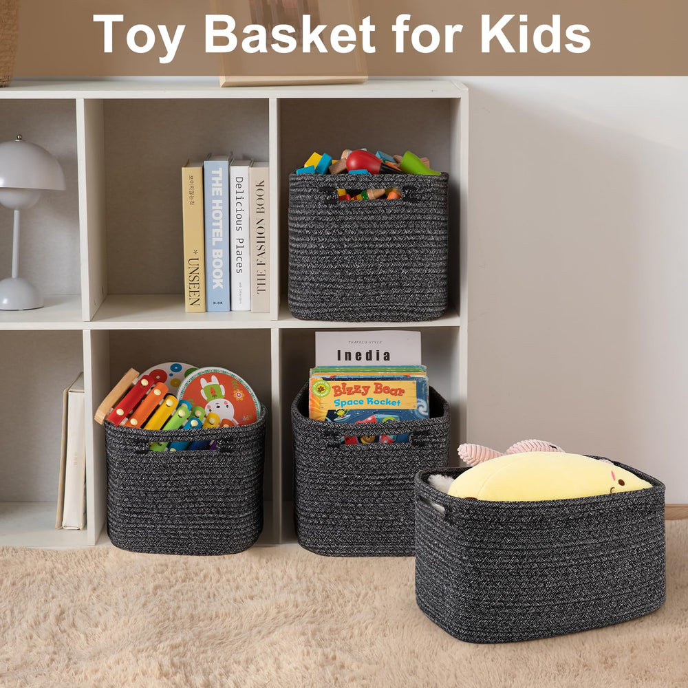 OIASKET decorative basket on a shelf complements modern decor.