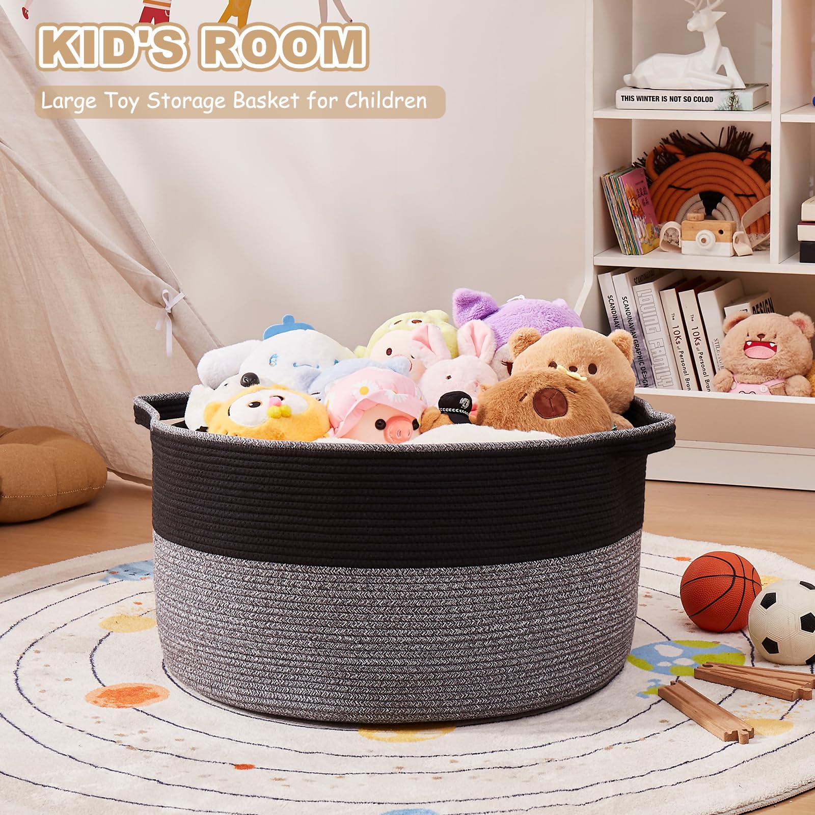 OIASKET storage basket in neutral tones—stylish organization for clutter-prone spaces