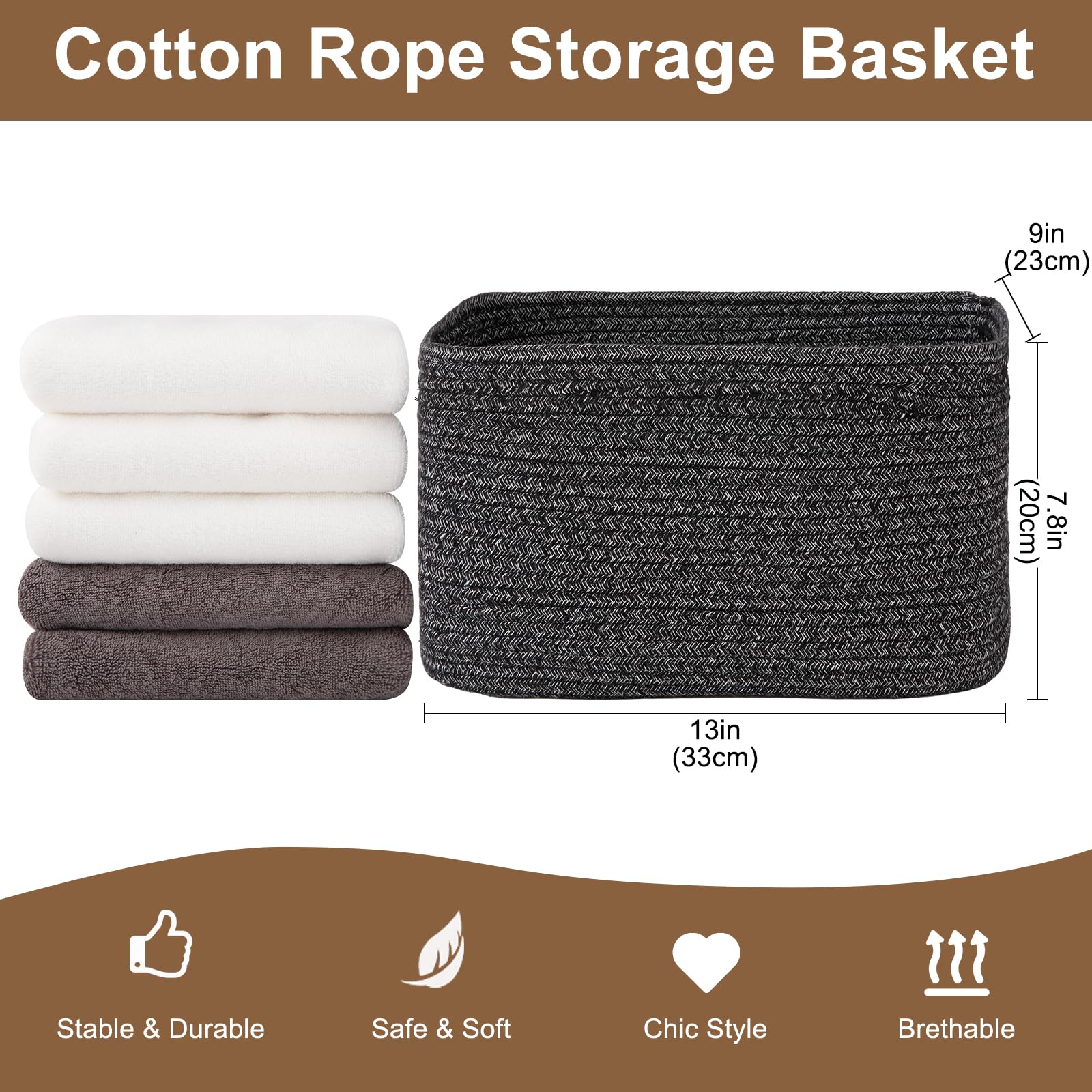OIASKET cotton rope close-up shows soft, kid- and pet-safe material.