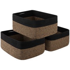 OIASKET storage baskets 3-pack on shelf keep toys and books neatly organized.