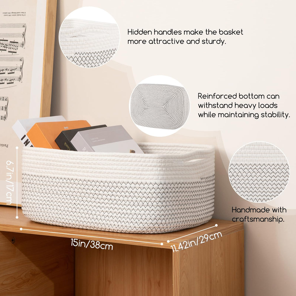 OIASKET woven baskets with soft weave texture adding warmth to shelves