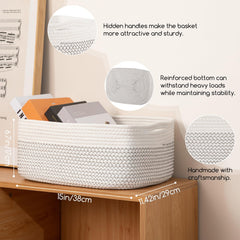 OIASKET woven baskets with soft weave texture adding warmth to shelves