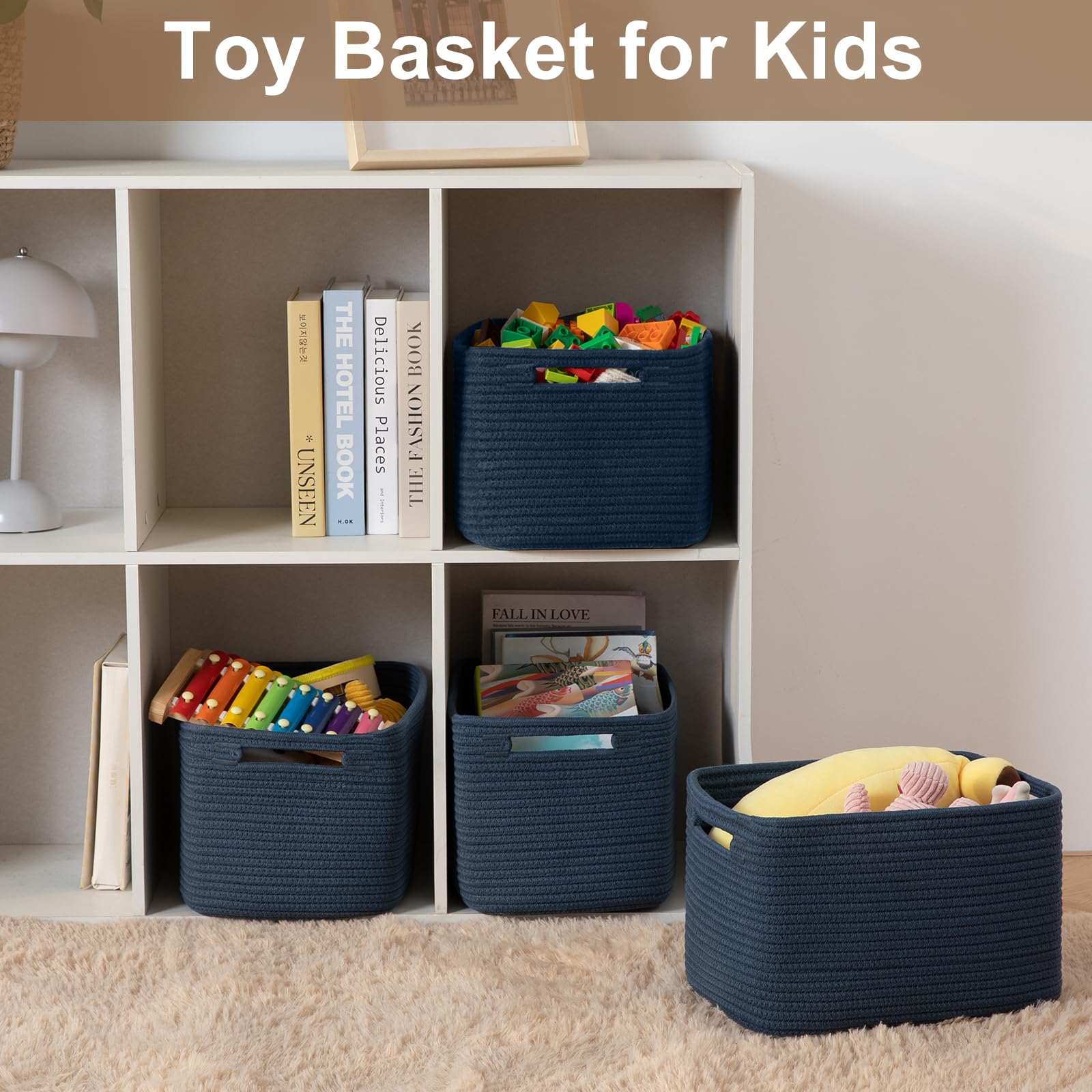 OIASKET storage baskets blue folded flat storage demonstrates versatile packing