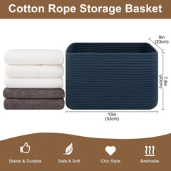OIASKET storage baskets blue interior open demonstrates large capacity for daily items