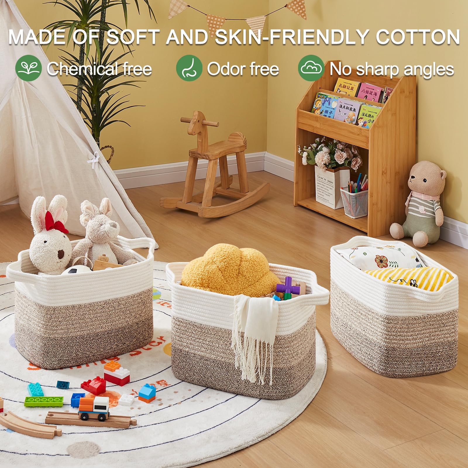 OIASKET storage baskets for books and magazines on shelves improve accessibility