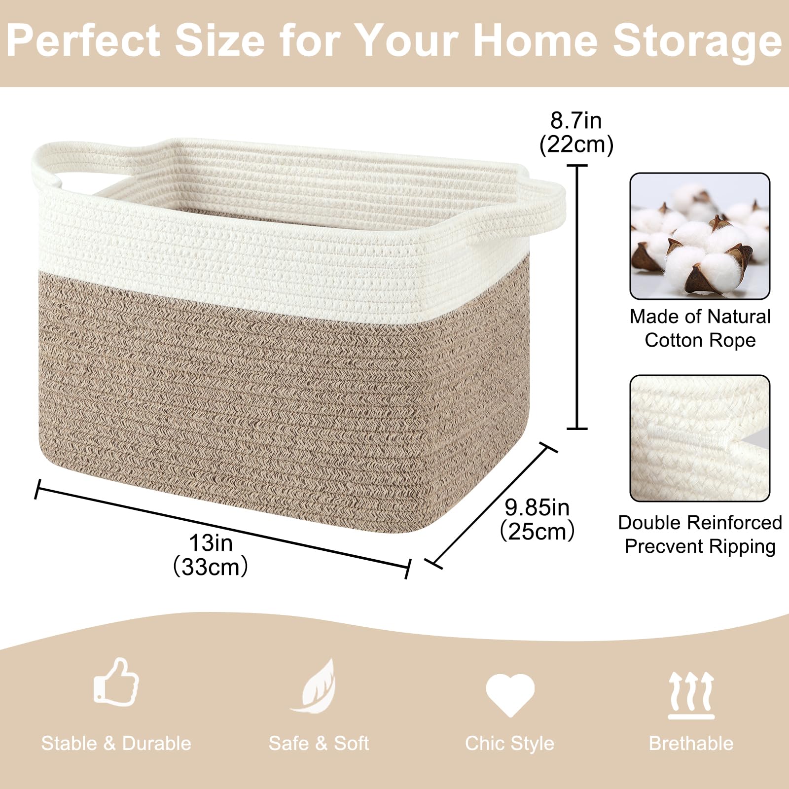 OIASKET storage baskets set of 3 on shelf demonstrating versatile storage.
