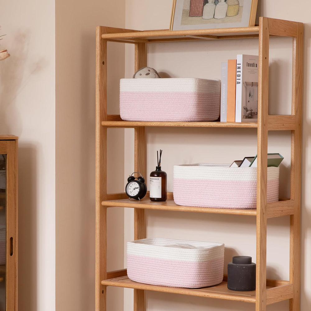 Closet shelf setup with OIASKET basket for organized clutter-free space