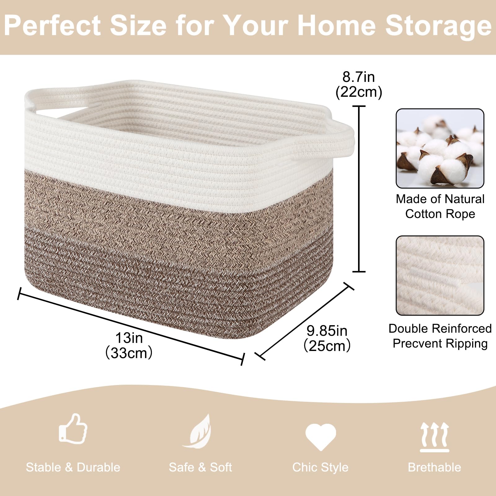 OIASKET storage baskets gradient dark brown closeup reveals warm woven texture.