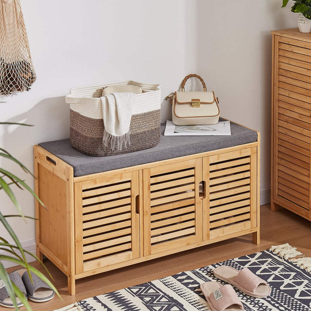 OIASKET storage baskets gradient dark brown stacked to save space.