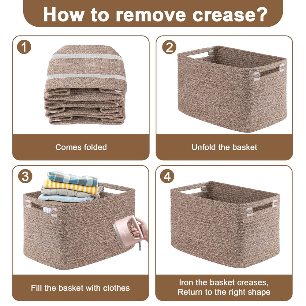 OIASKET storage baskets handles-design features dual sturdy handles for easy carrying