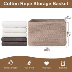 OIASKET storage baskets linen-brown on-shelf demonstrates stylish storage for towels, books, or toys