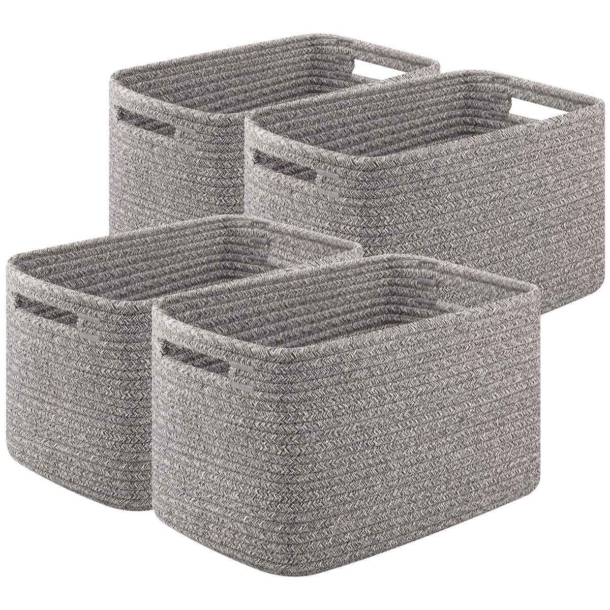 OIASKET storage baskets on a living room shelf keep toys and books neatly organized.