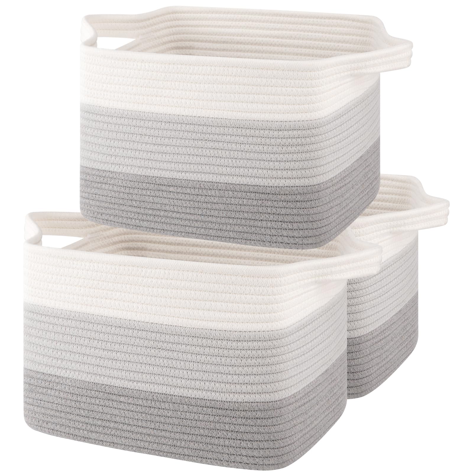 OIASKET storage baskets rectangle front gradient grey ideal for neat shelf organization
