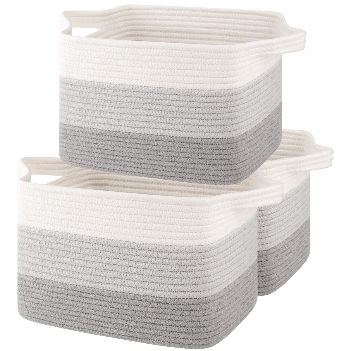 OIASKET storage baskets rectangle front gradient grey ideal for neat shelf organization