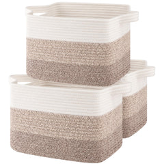 OIASKET storage baskets front view demonstrates space-saving shelf organization.