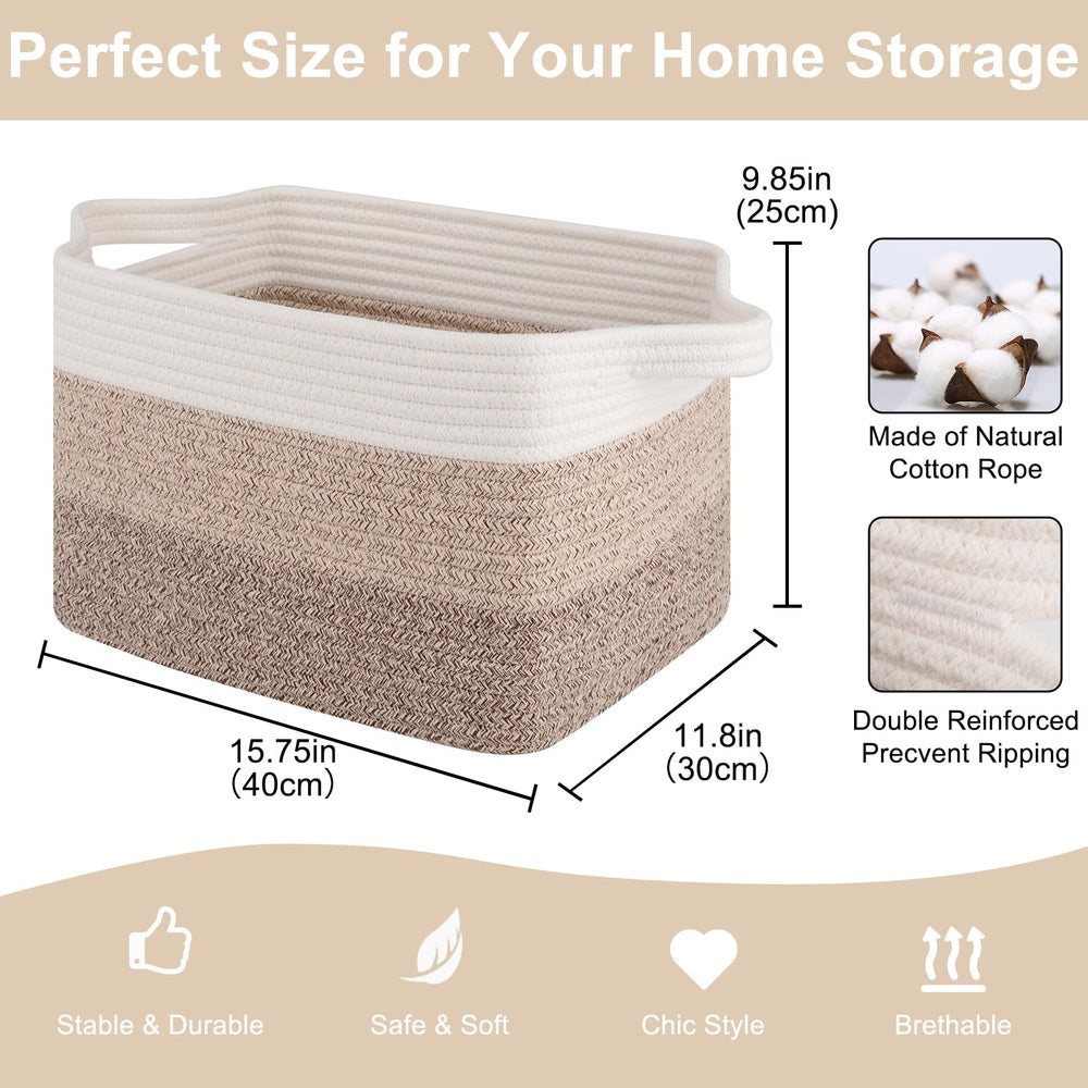 OIASKET storage baskets side view ideal for closet organization and easy access.