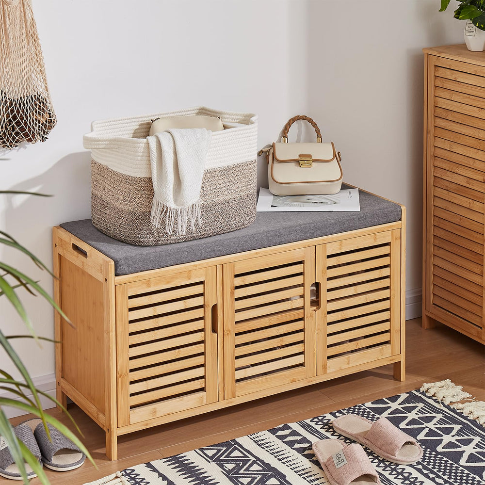 OIASKET storage baskets stackable set promote compact storage when space is limited.
