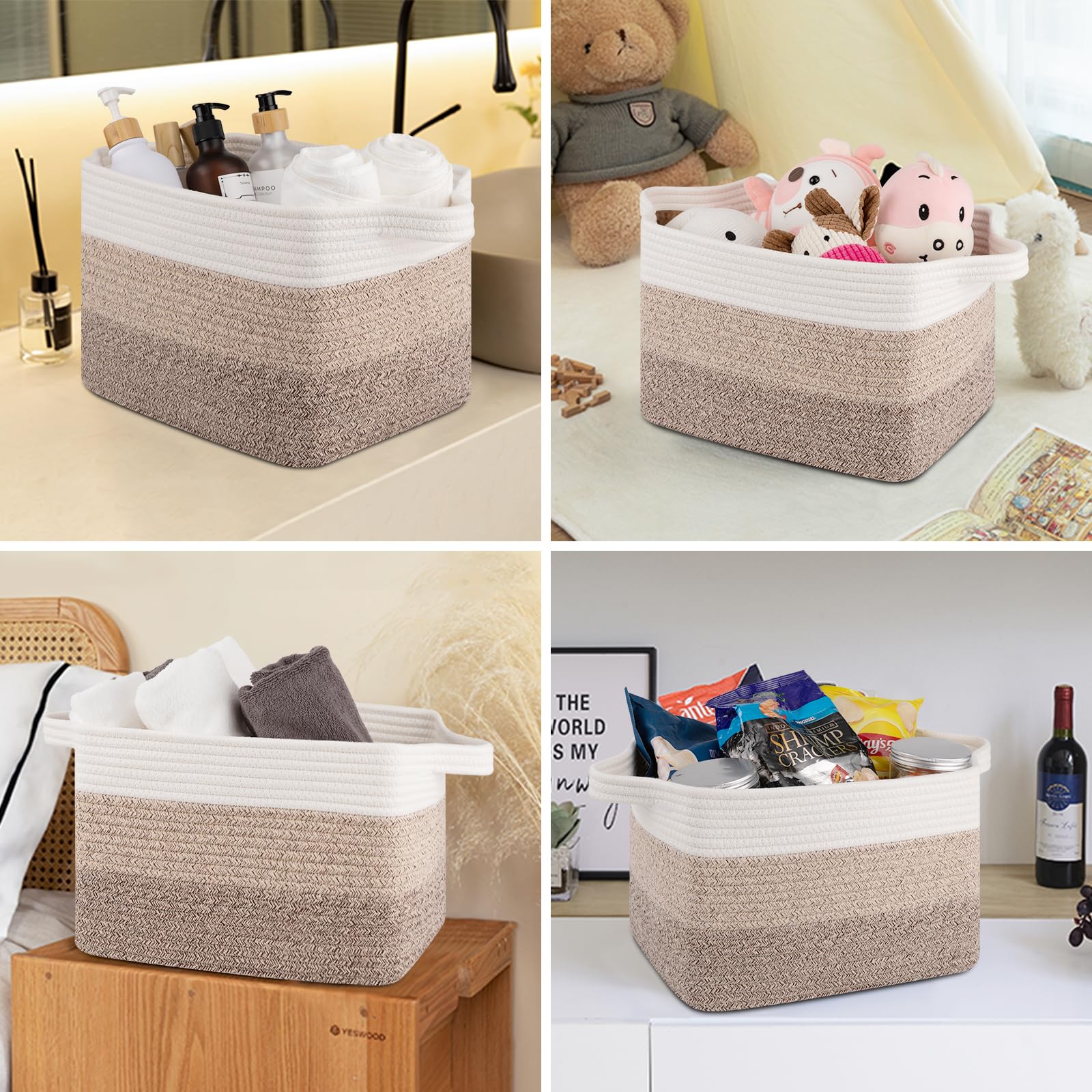 OIASKET storage baskets gradient-yellow bins store towels and cosmetics neatly in bathrooms or linen closets