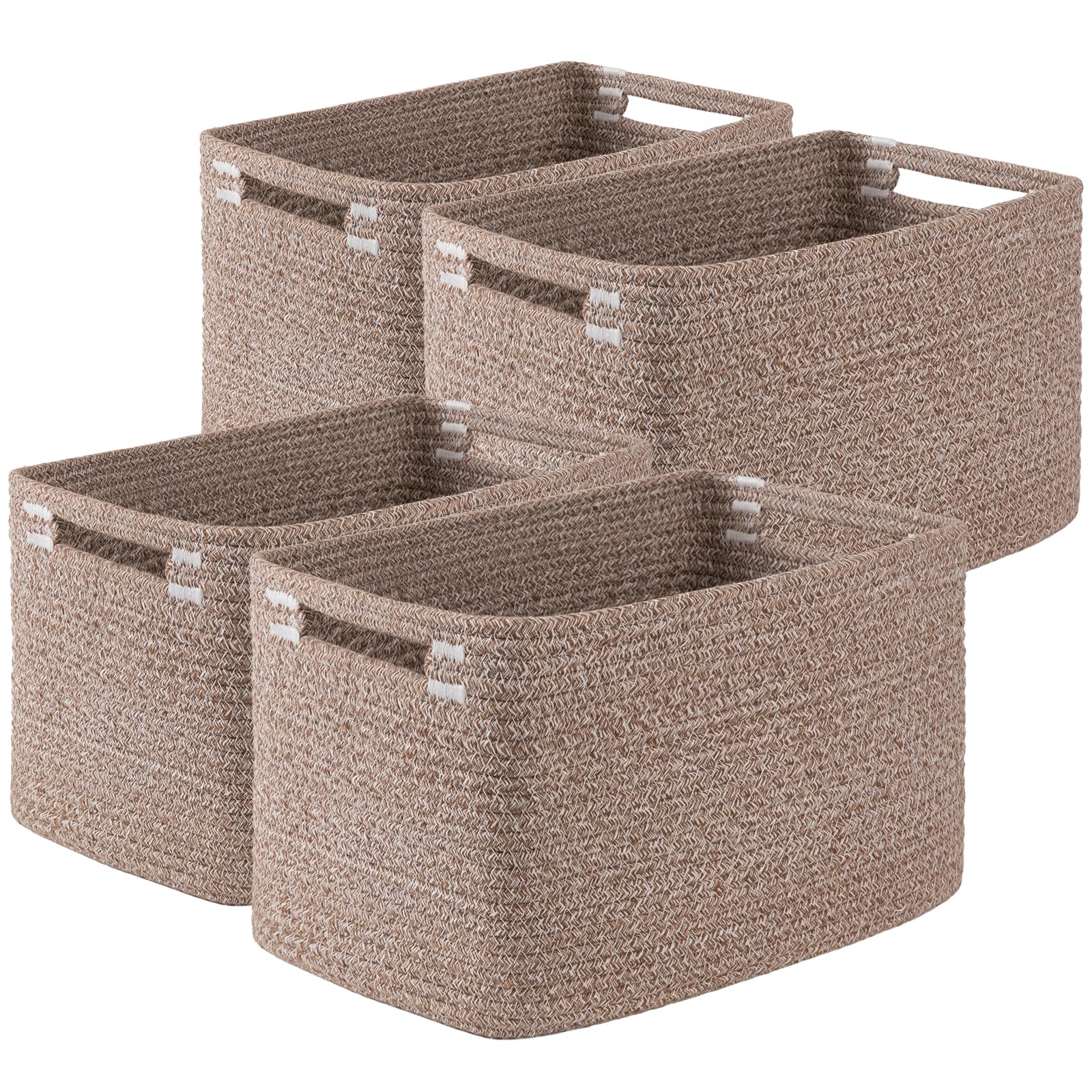 OIASKET storage baskets woven basket closeup shows durable cotton rope texture for everyday organization