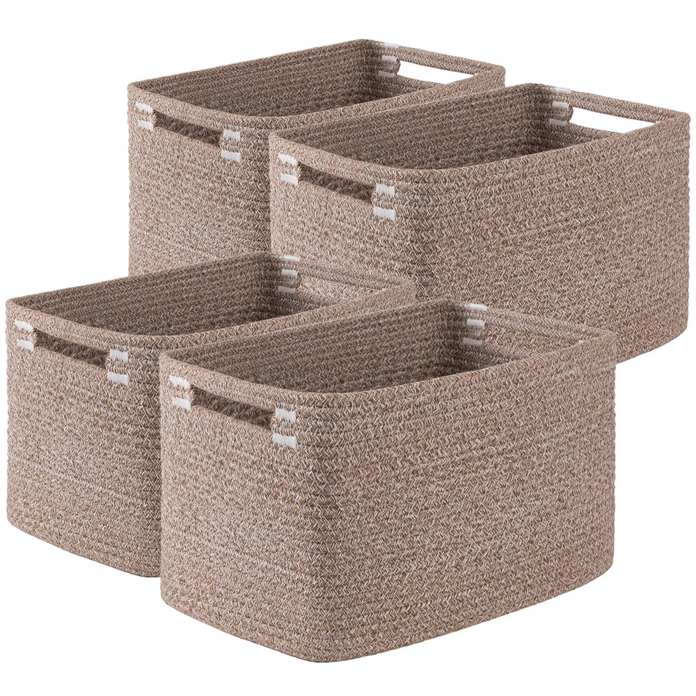OIASKET storage baskets woven basket closeup shows durable cotton rope texture for everyday organization