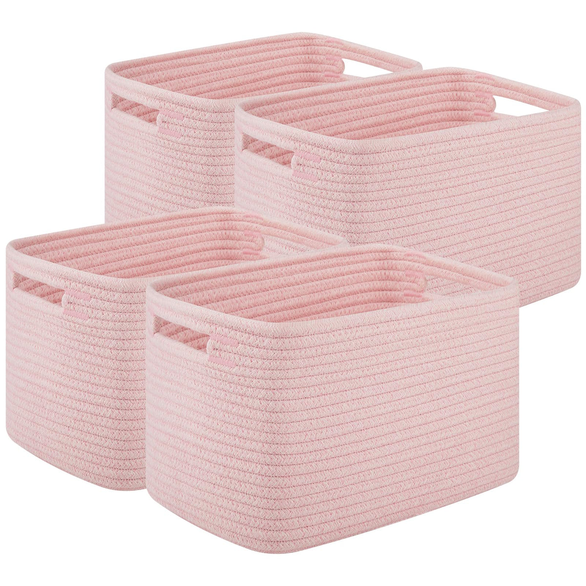 OIASKET pink woven storage basket on shelf showing tidy organization