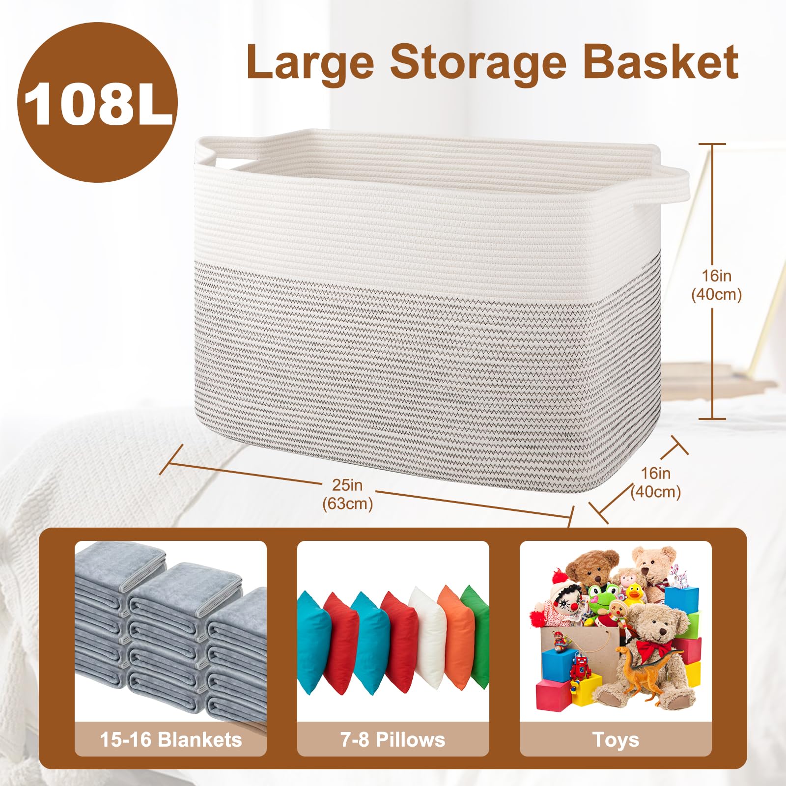 OIASKET versatile storage for blankets, toys, pillows, towels in busy homes