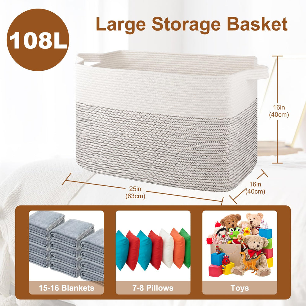 OIASKET versatile storage for blankets, toys, pillows, towels in busy homes