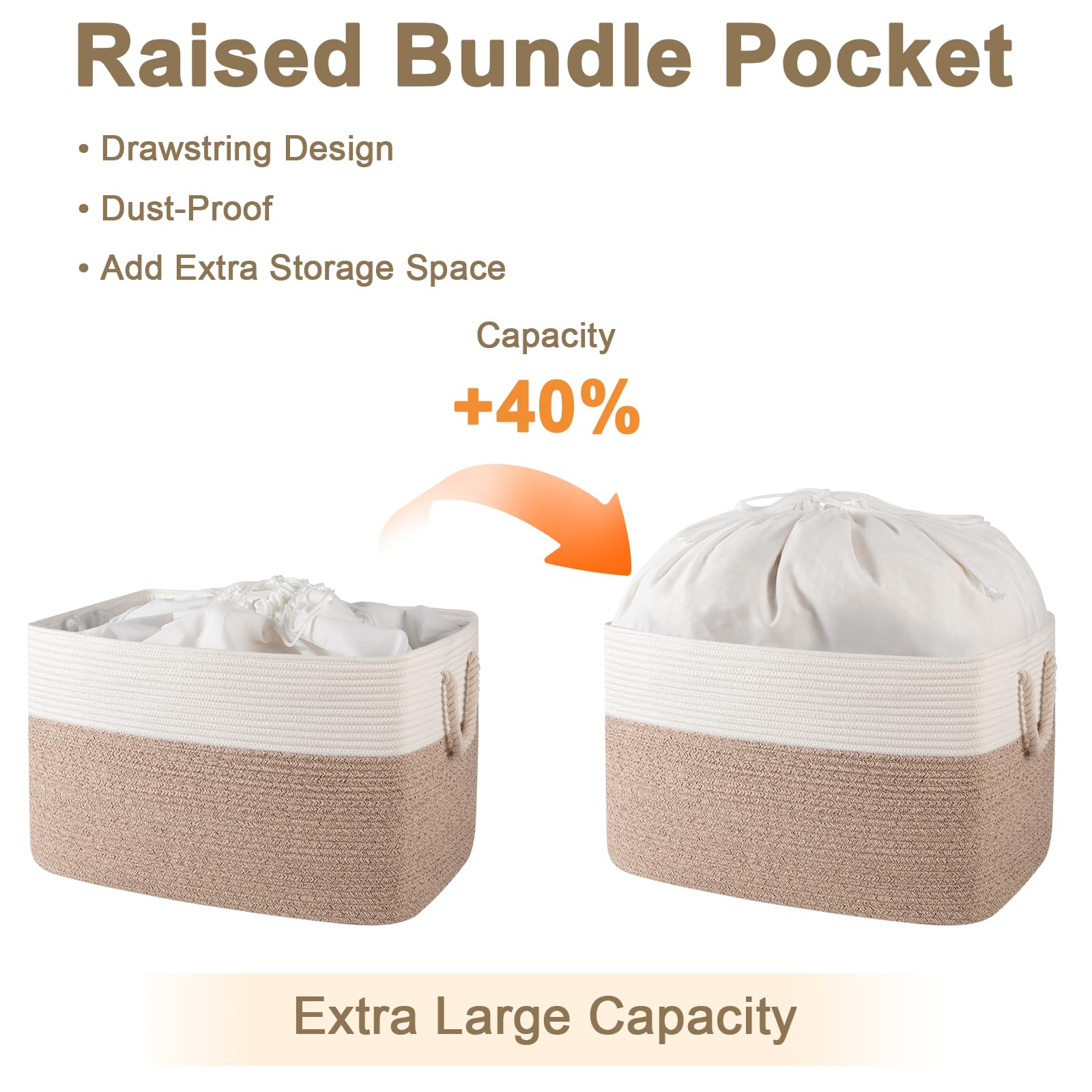 OIASKET sturdy handles and woven design for easy transport.