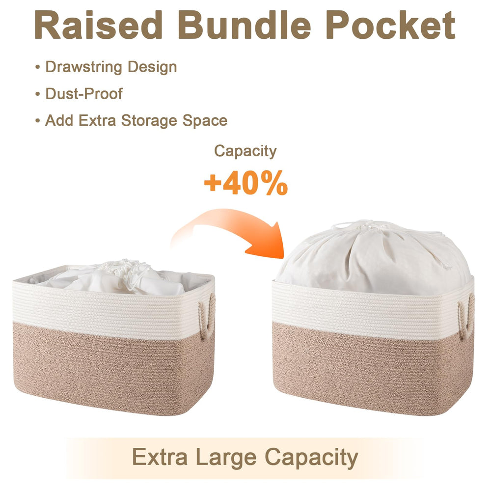 OIASKET sturdy handles and woven design for easy transport.