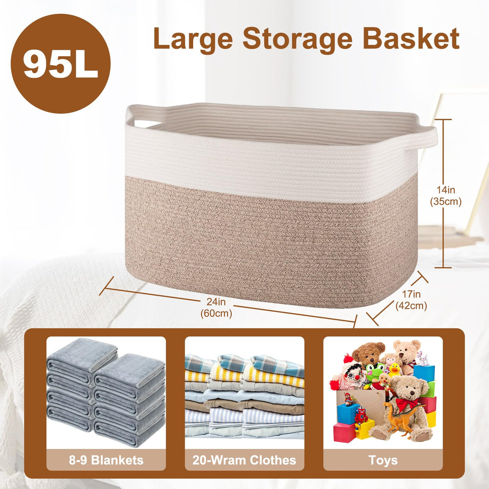 OIASKET two-handle basket enables easy transport between rooms.
