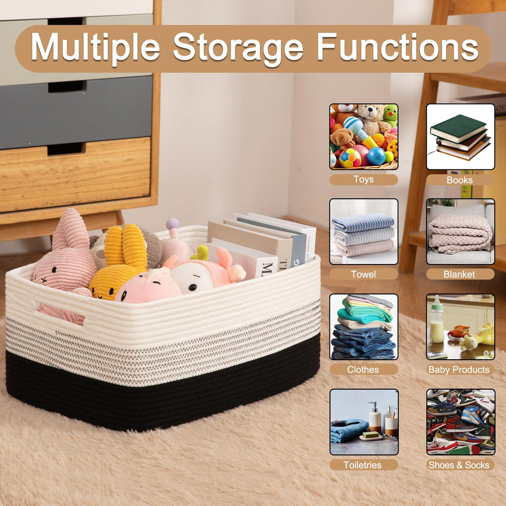 OIASKET two-pack baskets for closet organization on shelves keep items tidy.