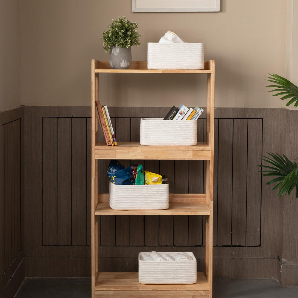 OIASKET white storage basket set keeps towels neatly accessible in small spaces