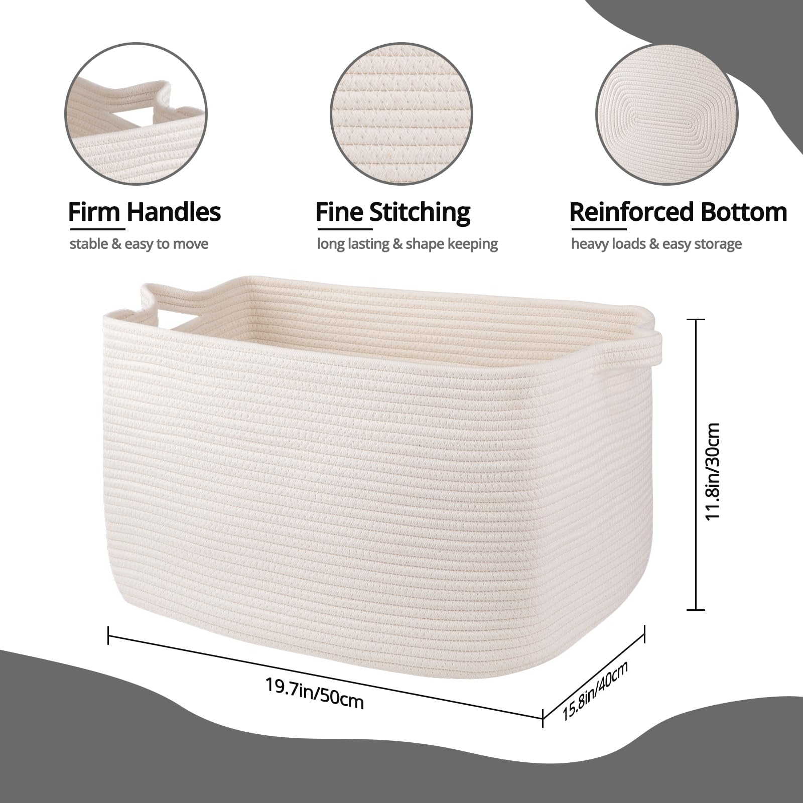 OIASKET white storage basket for toy storage keeps playthings neatly accessible.