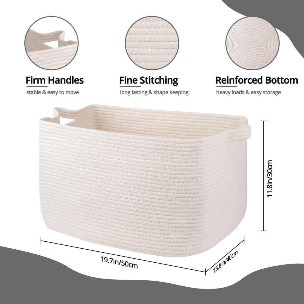 OIASKET white storage basket for toy storage keeps playthings neatly accessible.