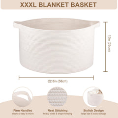 OIASKET woven basket closeup shows natural cotton rope texture for durable storage.